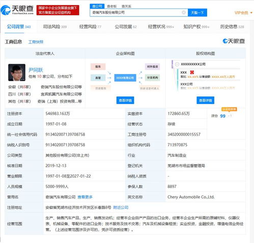 奇瑞汽車(chē)高層大換血，注冊(cè)資本提升至54.7億并進(jìn)軍電信業(yè)務(wù)